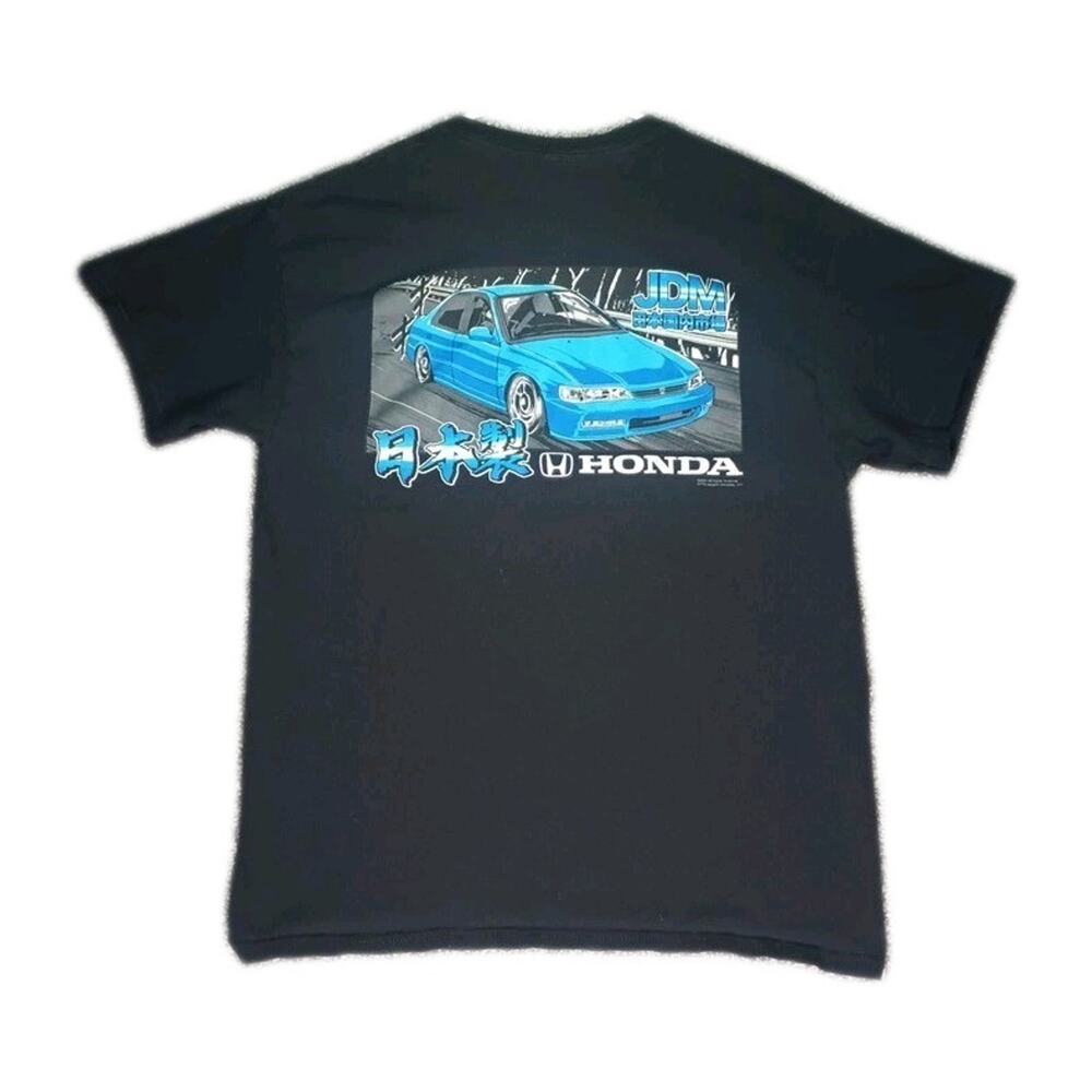 Honda Official Licensed JDM Blue Sedan Graphic Tee Shirt Mens L Black Japanese